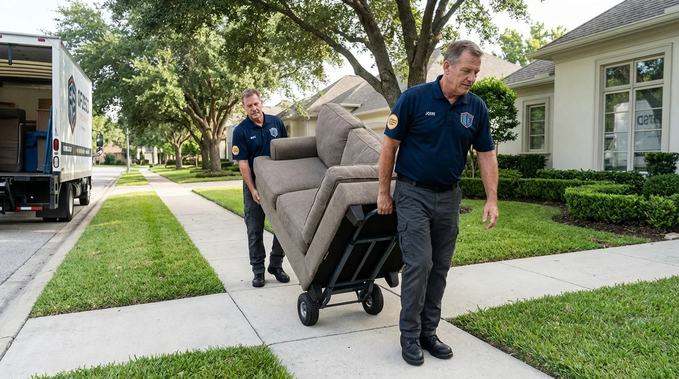 Local residential moving crew loading furniture in West Stockbridge, MA
